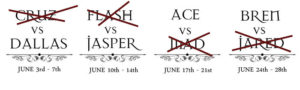 Fight Night Round One: Cruz vs Dallas (Winner Dallas), Flash vs Jasper (Winner Jasper), Ace vs Mad (Winner Ace), Bren vs Jared (Winner Bren)